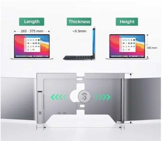 Ekran rozszerzenia 2 monitory  12"do laptopa 13,3-16 " SOOMFON FULL HD