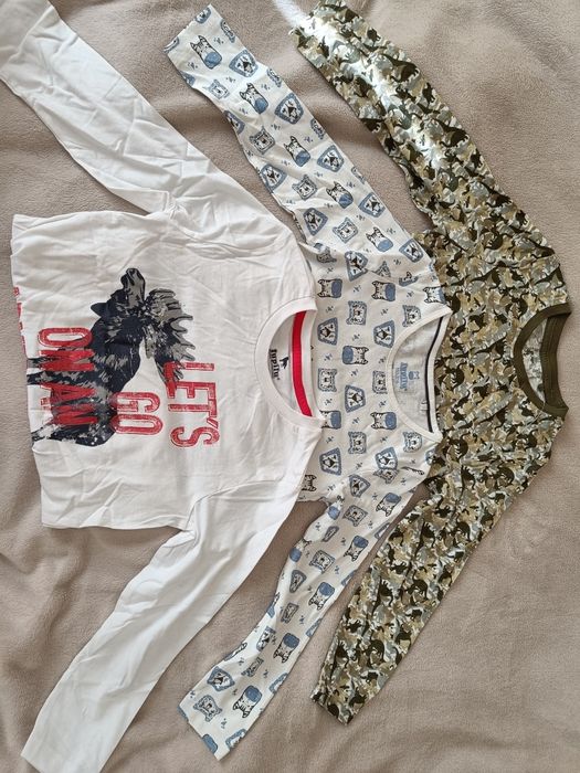 3 pak bluzek z długim rękawem