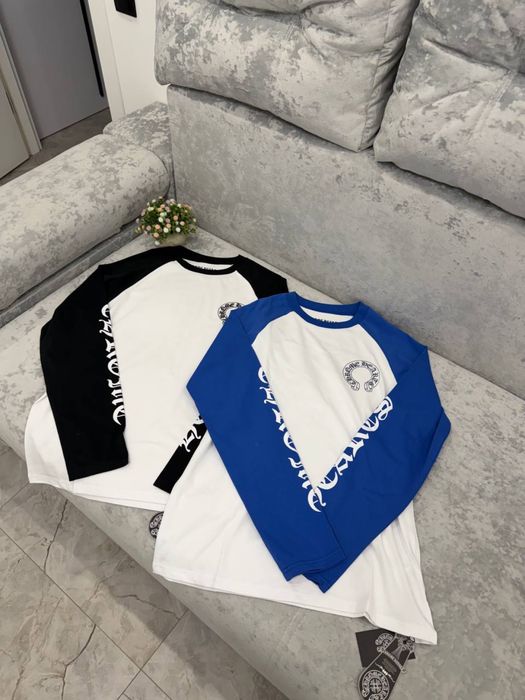 ‼️ Лонгслів Chrome Hearts‼️ білий синій / Chrome Hearts longsleeve / кофта Chrome Hearts / лонгслів Хром Хартс