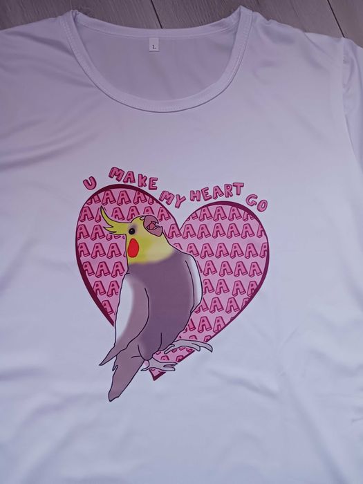 Koszulka T shirt damski papuga nimfa