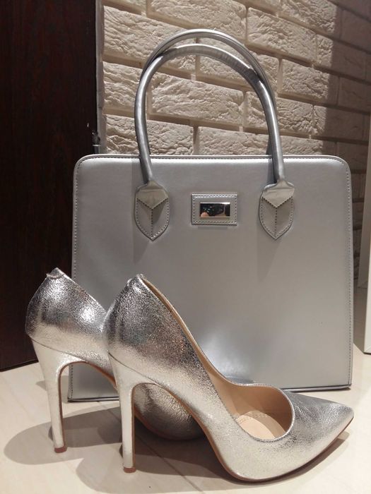 Torebka srebrna damska