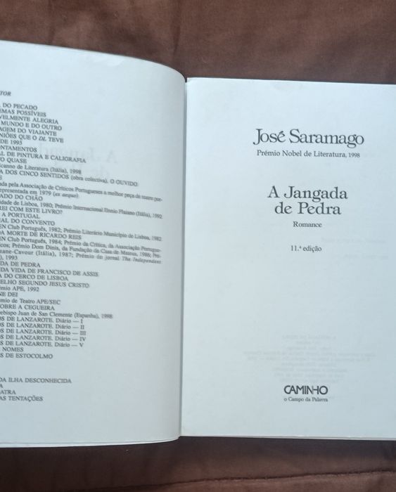 A Jangada de Pedra (Saramago) e Rio Piedra  (Paulo Coelho) Livros