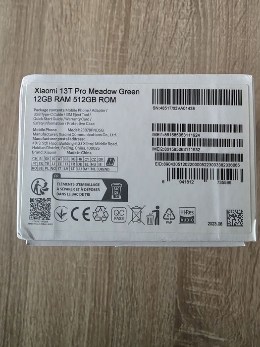 Xiaomi 13T Pro 12GB 512GB Meadow Green-Stan Idealny