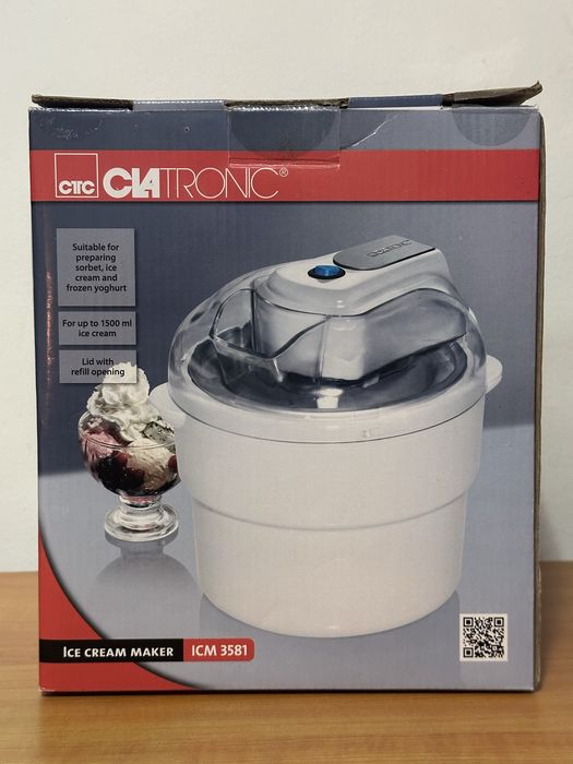 Máquina de Fazer Gelados Clatronic ICM 3581 – na Caixa