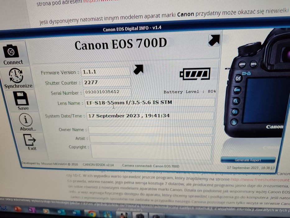 Canon EOS 700D jak nowy/2277zdj.