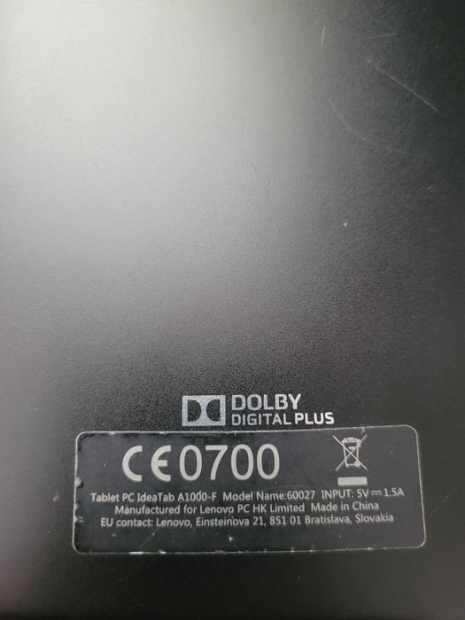 TABLET LENOVO IDEATAB A1000-F, stan bardzo dobry