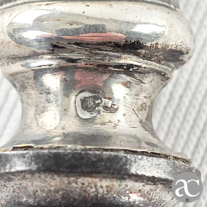 Gancho para botões / cordões (buttonhook) prata portuguesa, séc. XIX