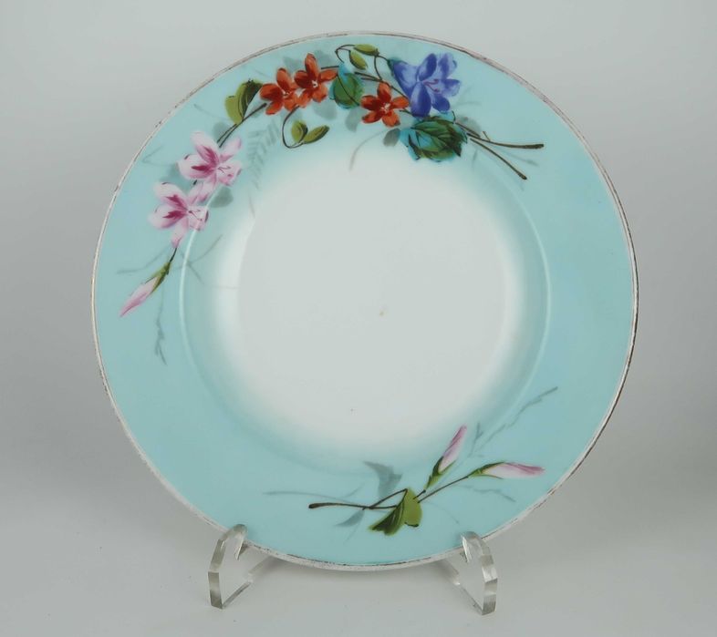 Taça com prato porcelana Séc. XIX  - Lembrança de amizade