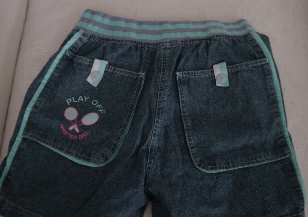 Calção Verão p/ menina 12/14 Anos: Ganga Azul c/ aplicações, da BROTES