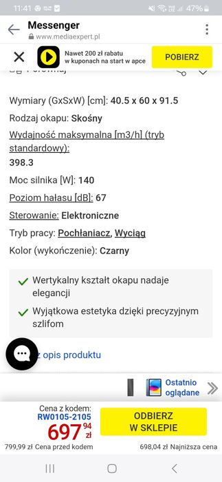 Okap kuchenny akpo