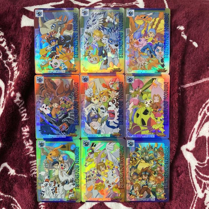 Новий набір holo-карток Digimon Adventure 9 шт 86x59 мм