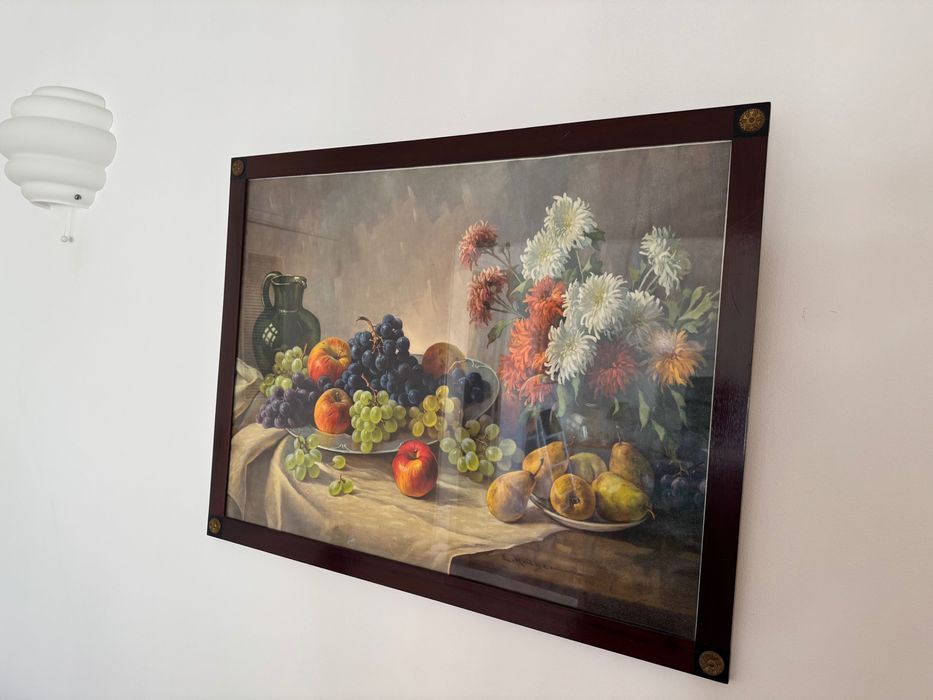 Large Old Antique Frame with Paper Print