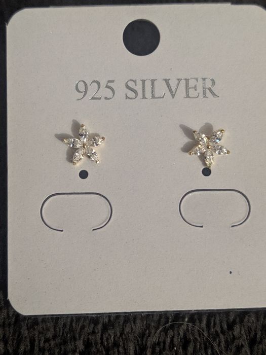 Nowe kolczyki kwiatuszki 6mm - srebro 925