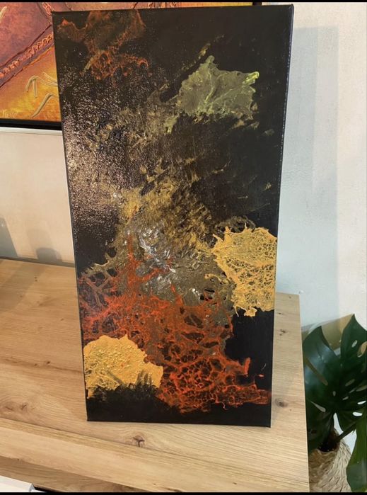 Telas pintadas a mao em acrilico