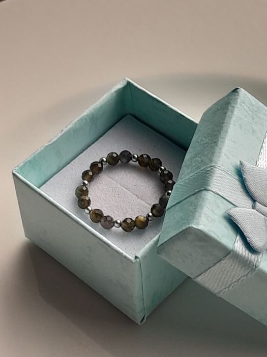 Obsydian Kamienie naturalne Pierścionek regulowany