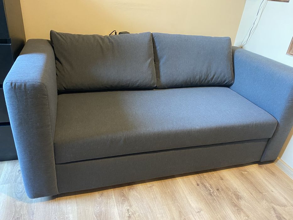 IKEA SKONABACK - sofa 2-osobowa, rozkładana, ciemnoszara