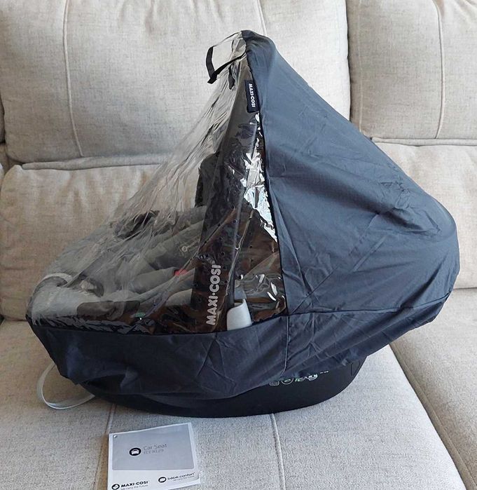 Cadeira auto Grupo 0+ Maxi-Cosi Peble 360 + capa para chuva original