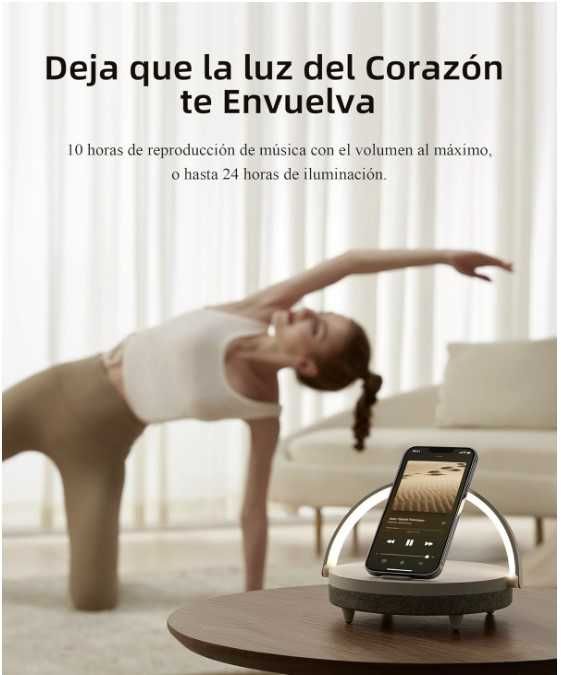 Ezvalo Carregador sem Fios Coluna Candeeiro Wireless