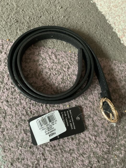 Cienki pasek damski czarny r. M/L