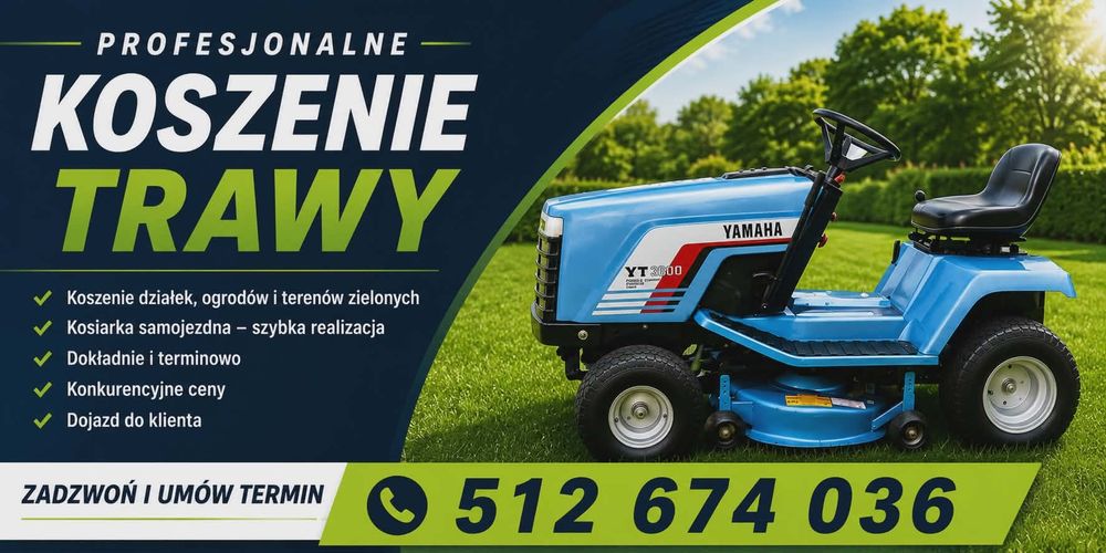Koszenie trawy małe i duże powierzchnie