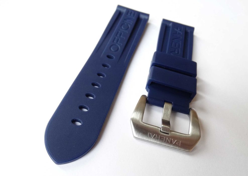 Granatowy pasek silikonowy 24mm do zegarka Panerai PAM gumowy