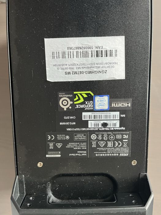 Komputer stacjonarny MSI Nightblade MI3 i5-7400/8GB/Win10 GTX1050Ti