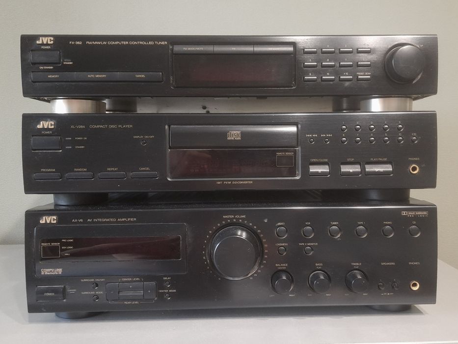 HI-FI стойка JVC, AV- усилитель, CD плейер, тюнер.