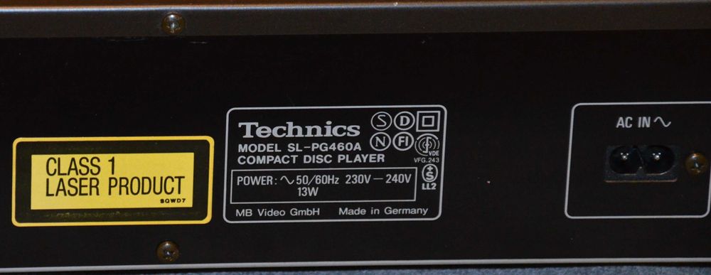 odtwarzacz CD Technics SL-PG 460 A   MASH   ładny