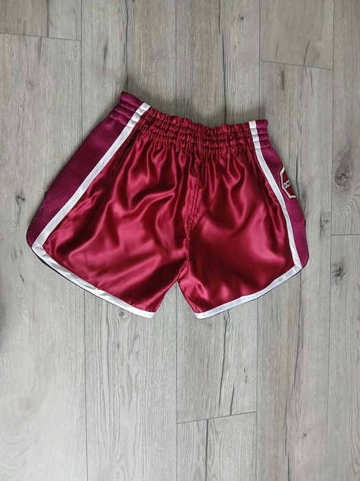 Spodenki OCTAGON profesjonalne boks kickboxing muai thai bordowe nowe pas ok 90cm M/L