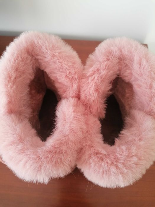 Bota de pêlo rosa como novas nr 40