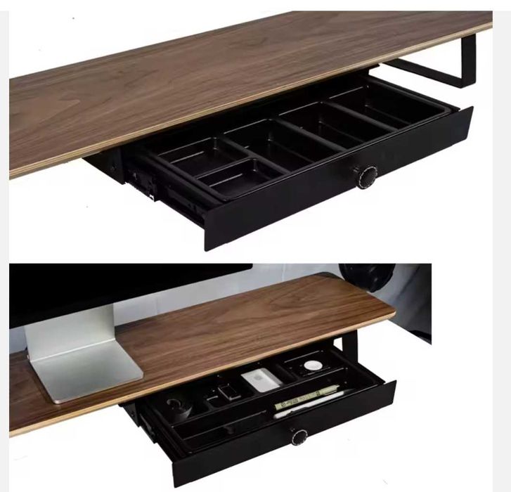 Premium Monitor Stand Prateleira Mesa De Madeira Ajustável Extensível