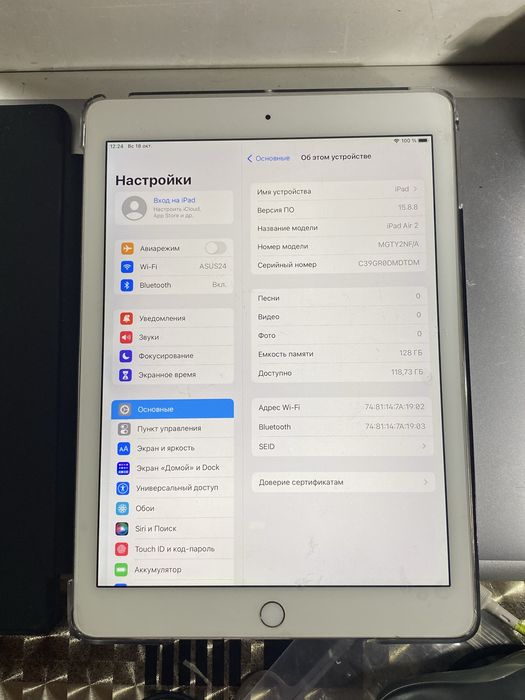 IPad Air 2 128gb , акб 86