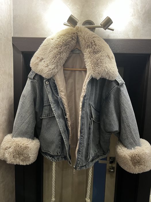 Куртка джинсова з хутром