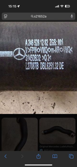 Tubo Intercooler mangueira turbo Cla180cdi classe A a2465281282