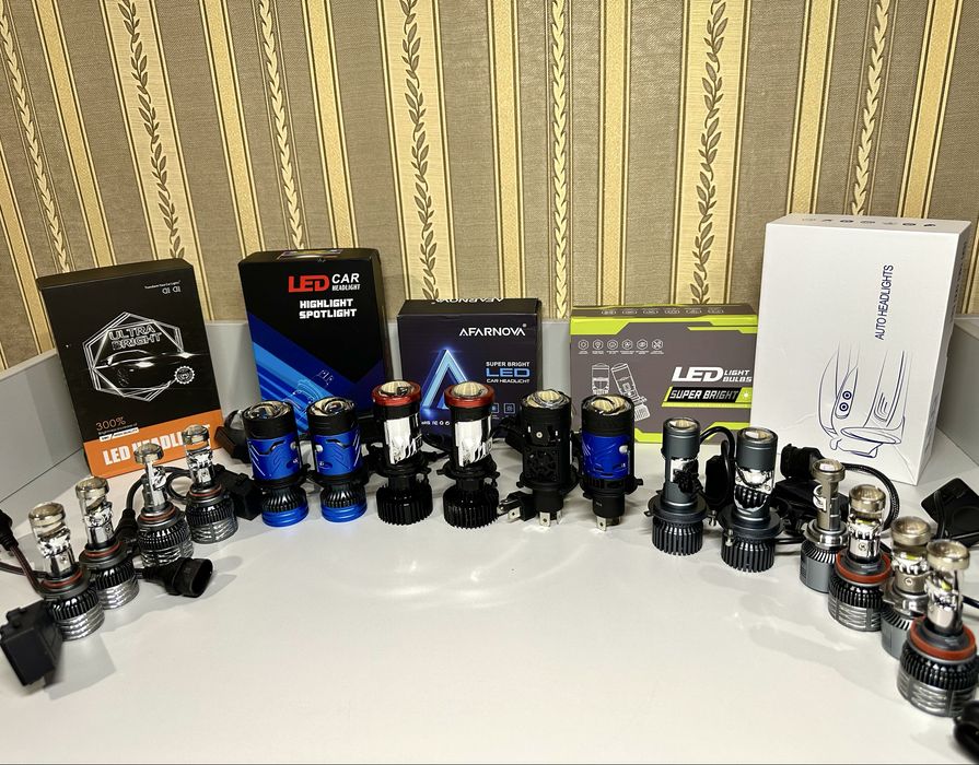 Мини линзы H4 H7 H11 HB3 HB4 6000k 100вт. Міні лінзи. Led лампы.