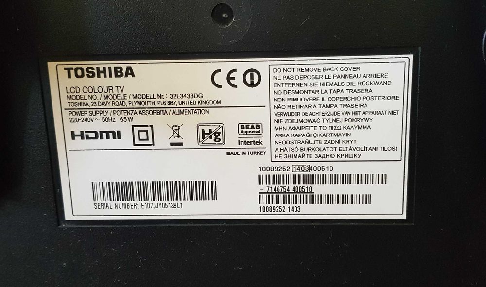 Telewizor Toshiba 32 cale, wifi.