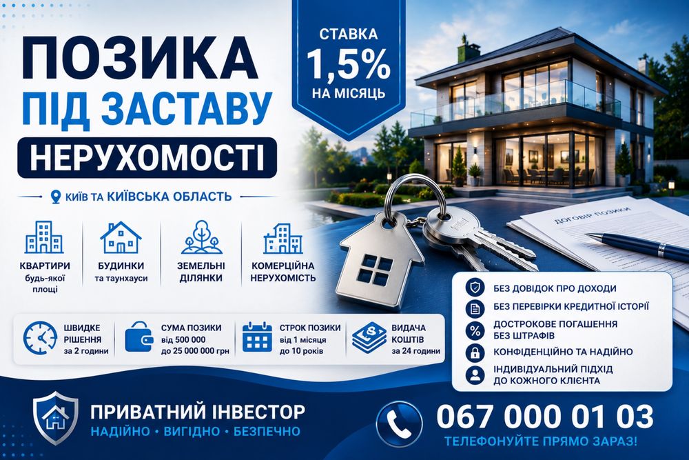 Приватний інвестор. Позика під заставу нерухомості