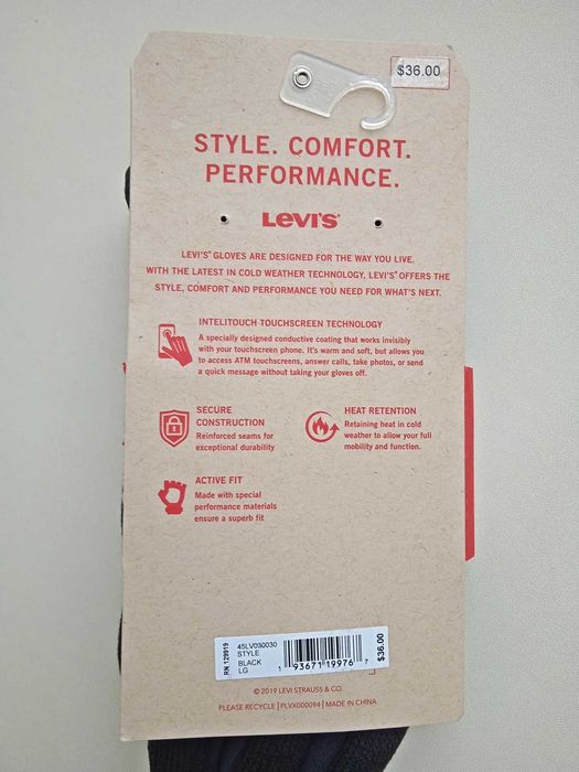 Зимние перчатки Levi's, Зимові рукавички Levi's. З США. Оригінал. Нові