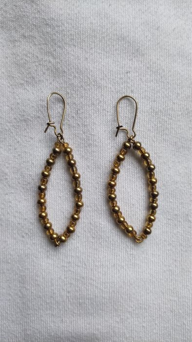 Kolczyki handmade łezki w złotym kolorze