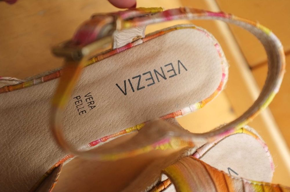 Espadryle sandały na koturnie skórzane sandały Venezia koturny boho