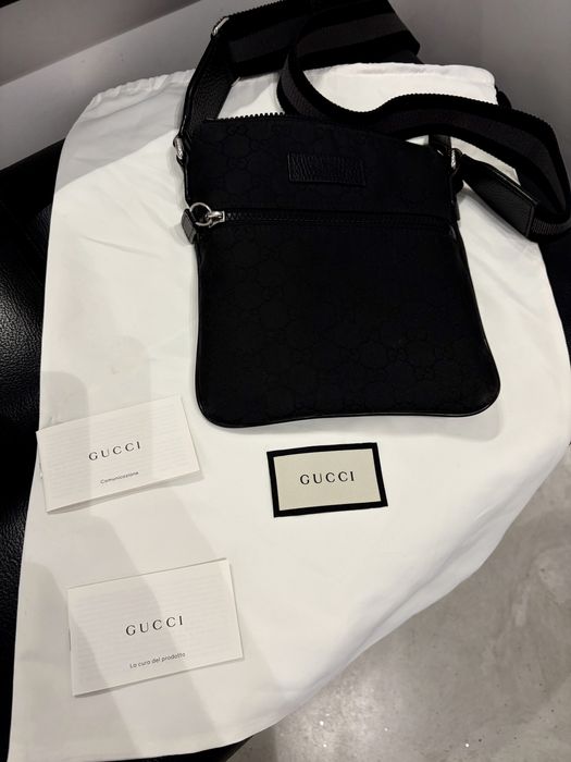 Gucci cross shoulder Bag Men Black Monogram