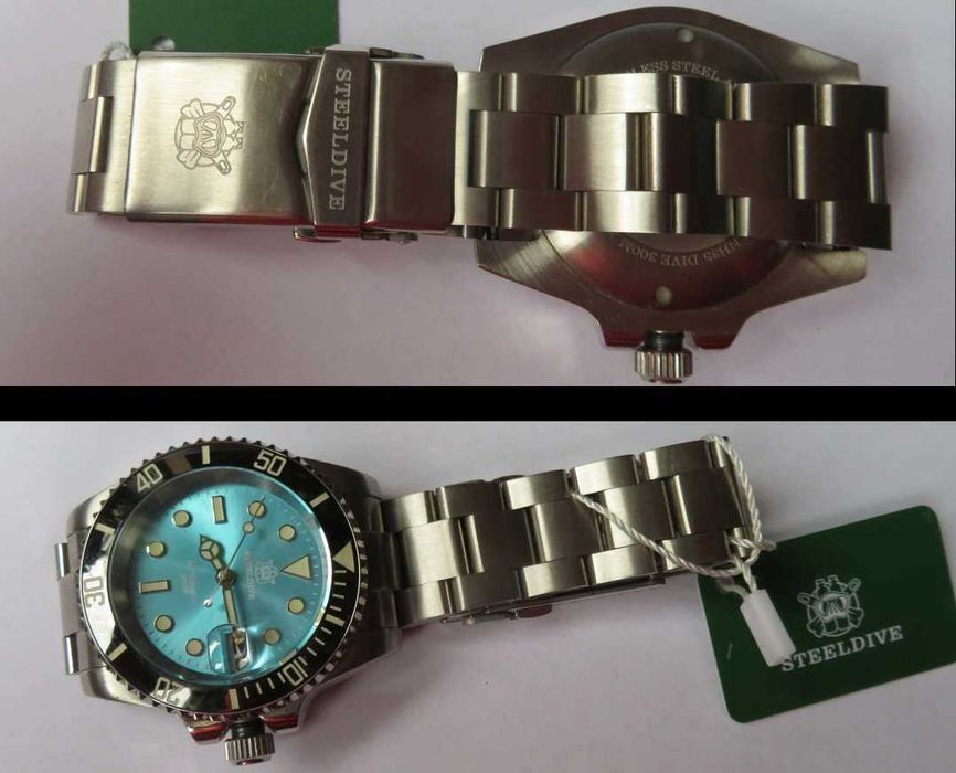 zegarek  diver  turkusowy automat   wr 300m