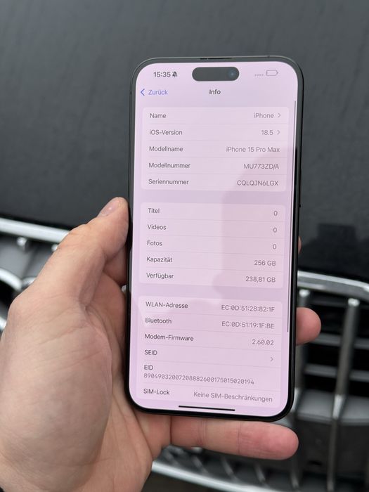 Iphone 15 pro max 256 gb європа фізична сім карта