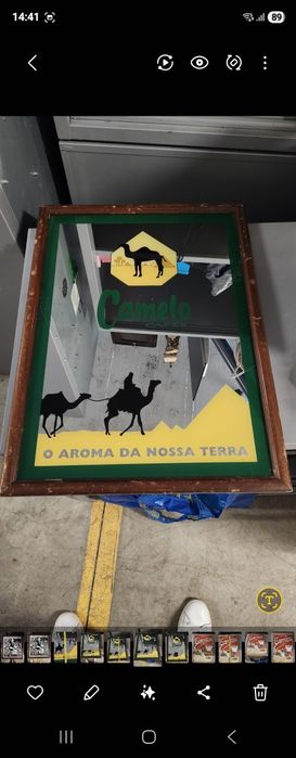 Quadro Espelhado Café Camelo miito antigo em excelente estado