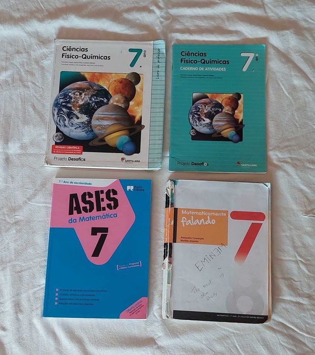 Livros escolares do 7º, 8º, 9º, 10º, 11º e 12º anos