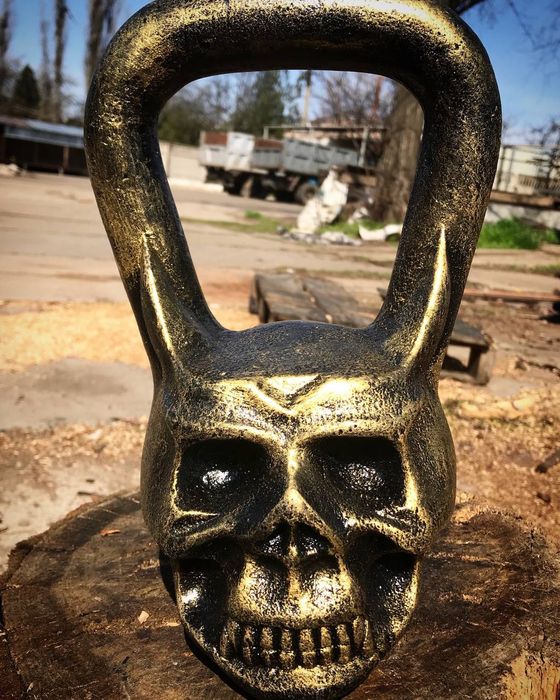 ‼️ Гиря Череп Козак Гиря 16 кг 25 кг ПОДАРУНОК