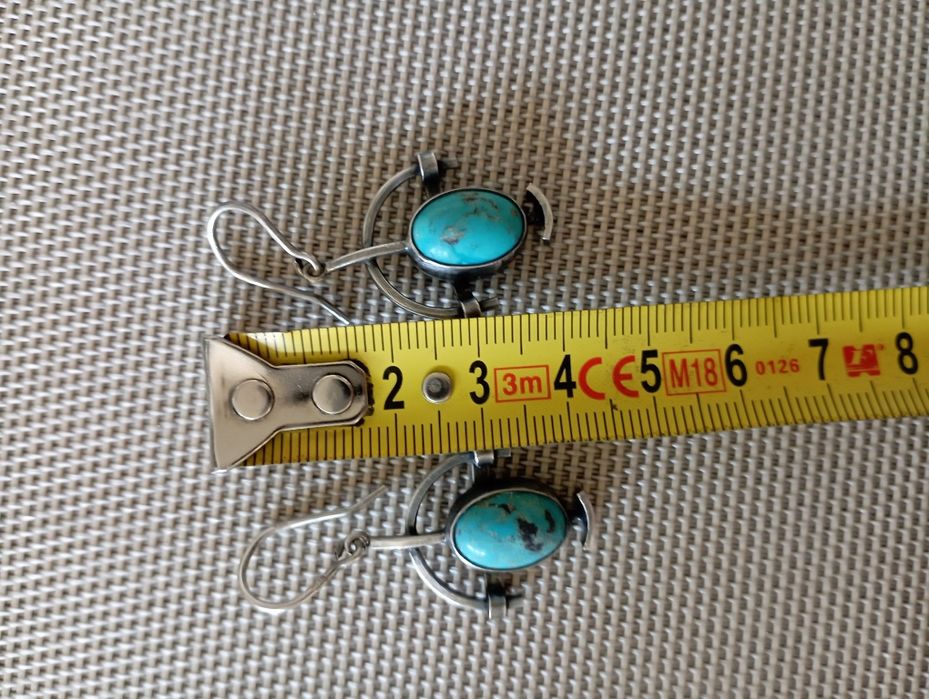 Kolczyki srebrne z naturalnym turkusem