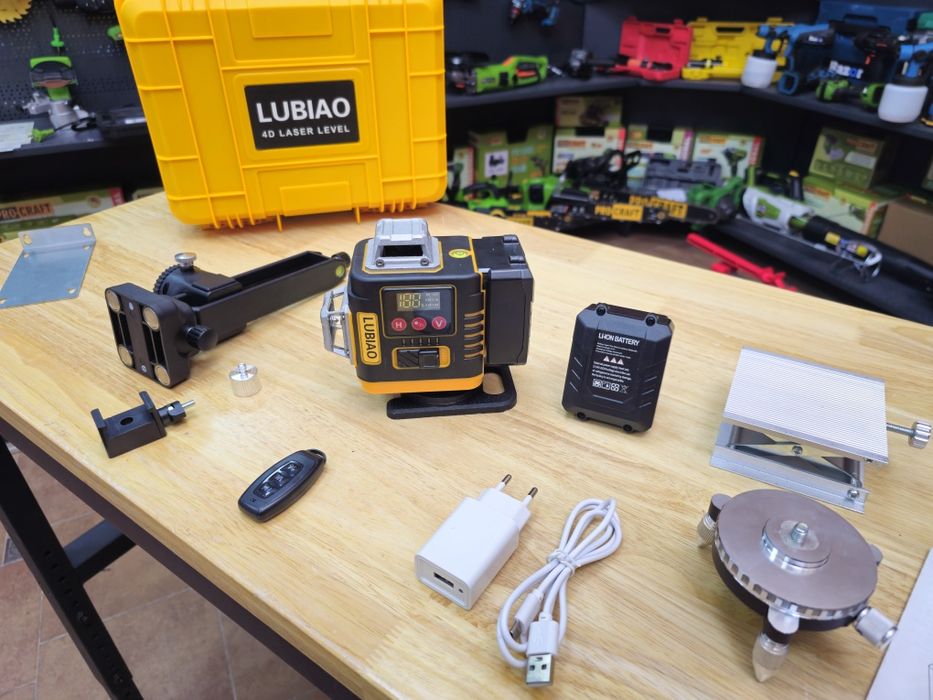 Лазерный уровень нивелир Lubiao T10 4D 2Акб по 3600mAh +Гарантия 12мес