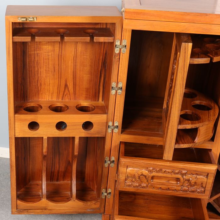 Móvel Bar Vintage em Madeira de Teca Maciça/ Bar Cabinet