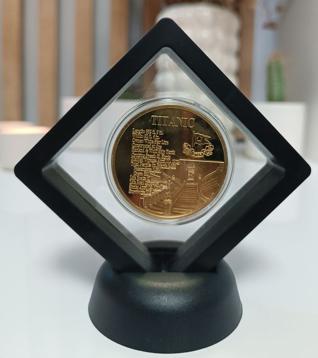 Moneta kolekcjonerska o tematyce RMS Titanic + stojak